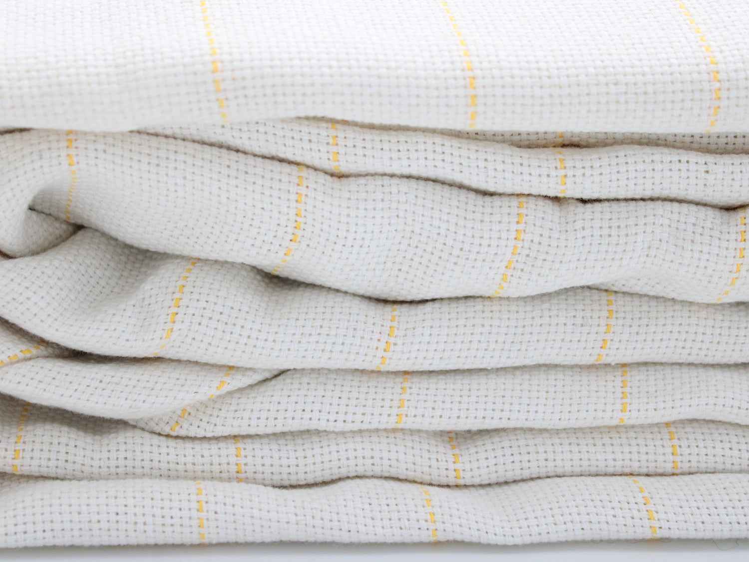 White Tufting canvas with yellow stripes