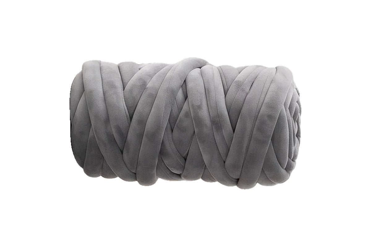 Dark Grey Chunky Velvet Yarn for Arm Knitting