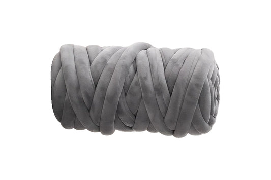 Dark Grey Chunky Velvet Yarn for Arm Knitting