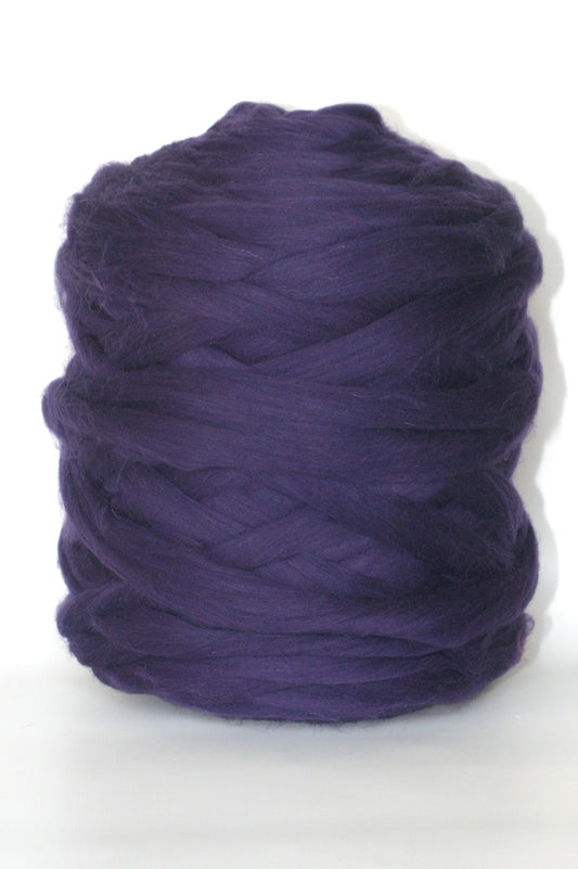 Dark Purple chunky yarn ball on a white background