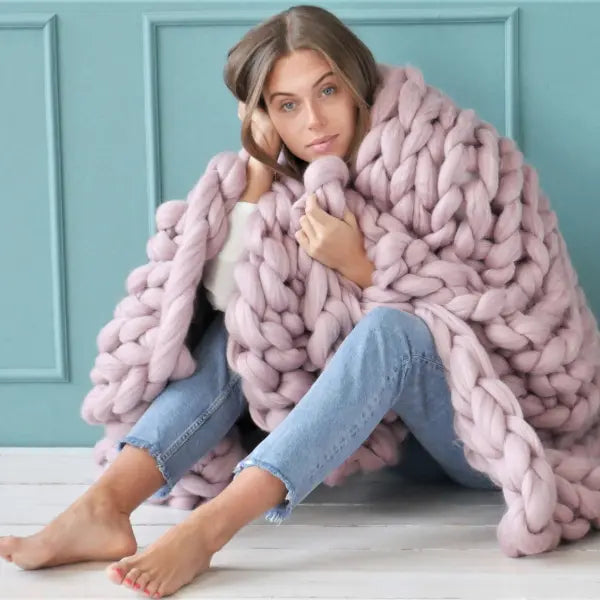 Chunky Merino Wool Blanket